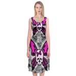 Skull Butterfly Midi Sleeveless Dress