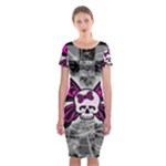 Skull Butterfly Classic Short Sleeve Midi Dress