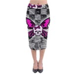 Skull Butterfly Midi Pencil Skirt