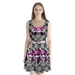 Skull Butterfly Split Back Mini Dress 