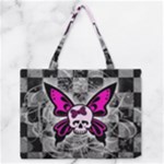 Skull Butterfly Zipper Medium Tote Bag