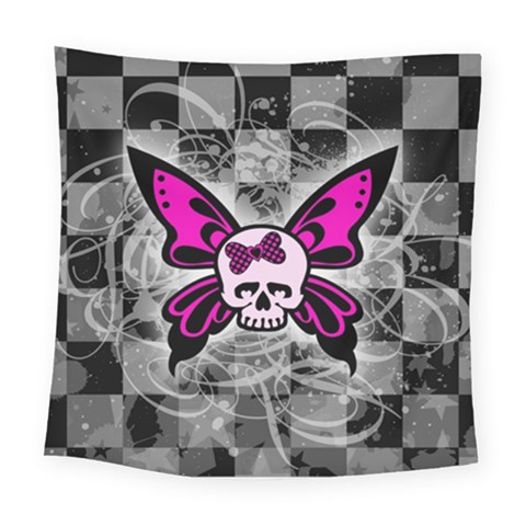 Skull Butterfly Square Tapestry (Large) from ArtsNow.com