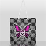 Skull Butterfly Full Print Rope Handle Tote (Large)