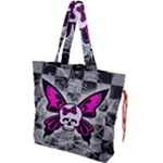 Skull Butterfly Drawstring Tote Bag