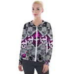 Skull Butterfly Velour Zip Up Jacket