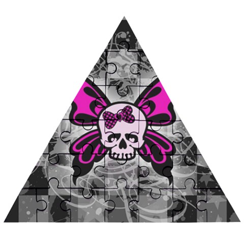 Skull Butterfly Wooden Puzzle Triangle from ArtsNow.com