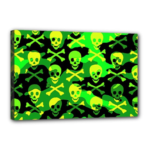 Skull Camouflage Canvas 18  x 12  (Stretched) from ArtsNow.com