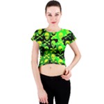 Skull Camouflage Crew Neck Crop Top