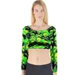 Skull Camouflage Long Sleeve Crop Top