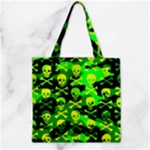 Skull Camouflage Zipper Grocery Tote Bag