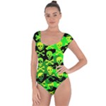 Skull Camouflage Short Sleeve Leotard 