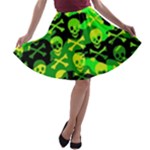 Skull Camouflage A-line Skater Skirt