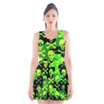 Skull Camouflage Scoop Neck Skater Dress