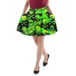 Skull Camouflage A-Line Pocket Skirt