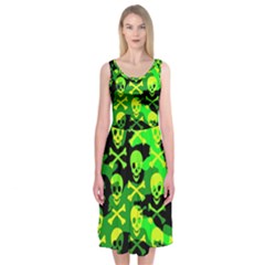 Skull Camouflage Midi Sleeveless Dress from ArtsNow.com