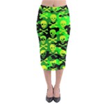 Skull Camouflage Midi Pencil Skirt