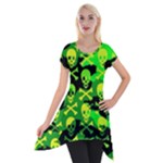 Skull Camouflage Short Sleeve Side Drop Tunic