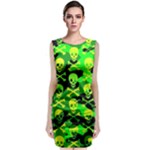 Skull Camouflage Sleeveless Velvet Midi Dress