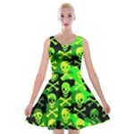 Skull Camouflage Velvet Skater Dress