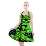 Skull Camouflage Halter Party Swing Dress 