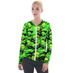 Skull Camouflage Velour Zip Up Jacket