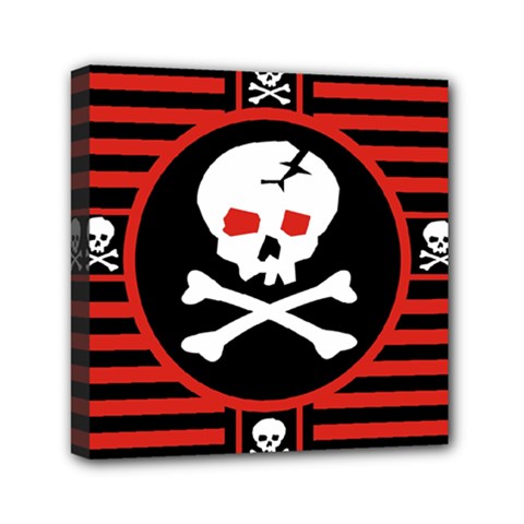 Skull Cross Mini Canvas 6  x 6  (Stretched) from ArtsNow.com