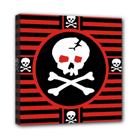 Skull Cross Mini Canvas 8  x 8  (Stretched) from ArtsNow.com