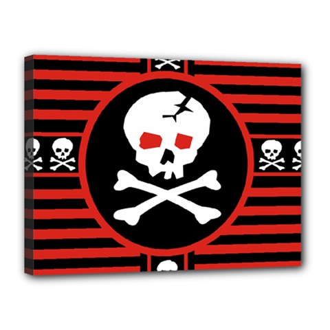 Skull Cross Canvas 16  x 12  (Stretched) from ArtsNow.com