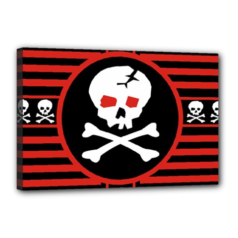 Skull Cross Canvas 18  x 12  (Stretched) from ArtsNow.com