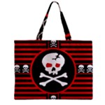 Skull Cross Zipper Mini Tote Bag