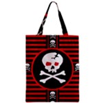 Skull Cross Zipper Classic Tote Bag