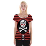 Skull Cross Cap Sleeve Top