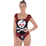 Skull Cross Short Sleeve Leotard 