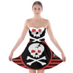 Skull Cross Strapless Bra Top Dress