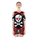 Skull Cross Shoulder Cutout One Piece Dress