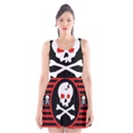 Skull Cross Scoop Neck Skater Dress