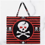 Skull Cross Zipper Large Tote Bag