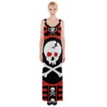 Skull Cross Thigh Split Maxi Dress