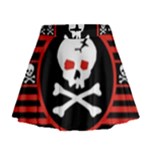 Skull Cross Mini Flare Skirt