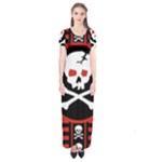 Skull Cross Short Sleeve Maxi Dress