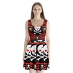 Skull Cross Split Back Mini Dress 
