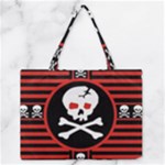 Skull Cross Zipper Medium Tote Bag