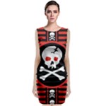 Skull Cross Sleeveless Velvet Midi Dress