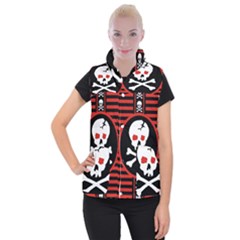 Skull Cross Women s Button Up Vest from ArtsNow.com