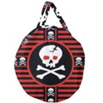 Skull Cross Giant Round Zipper Tote