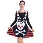 Skull Cross Plunge Pinafore Dress