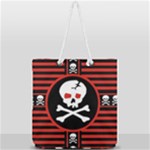 Skull Cross Full Print Rope Handle Tote (Large)