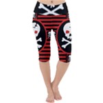 Skull Cross Lightweight Velour Cropped Yoga Leggings