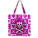 Skull Princess Zipper Grocery Tote Bag