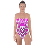 Skull Princess Tie Back One Piece Swimsuit